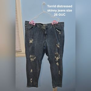 Torrid light-wash distressed skinny jeans